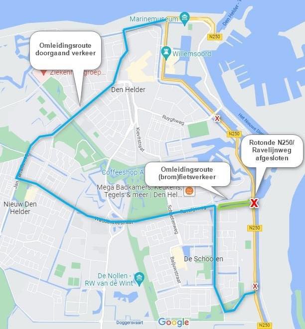 Wegwerkzaamheden dit weekend in Den Helder