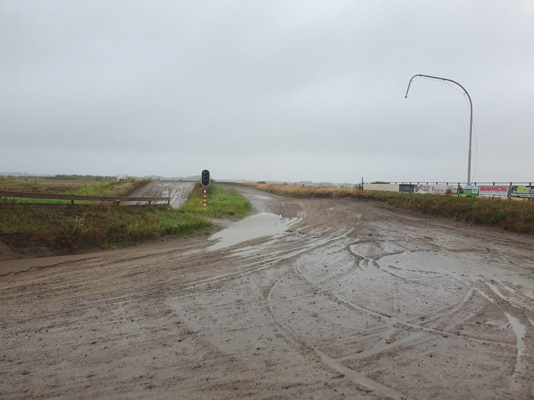 Motorcross baan gesloten vanwege de regen