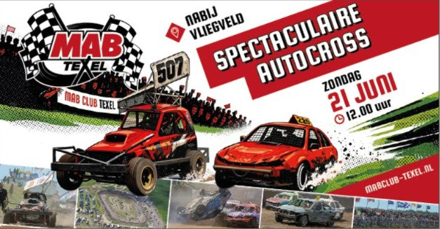 Beleef de Texelse Autocross. Actie en spektakel op uniek eilandterrein.