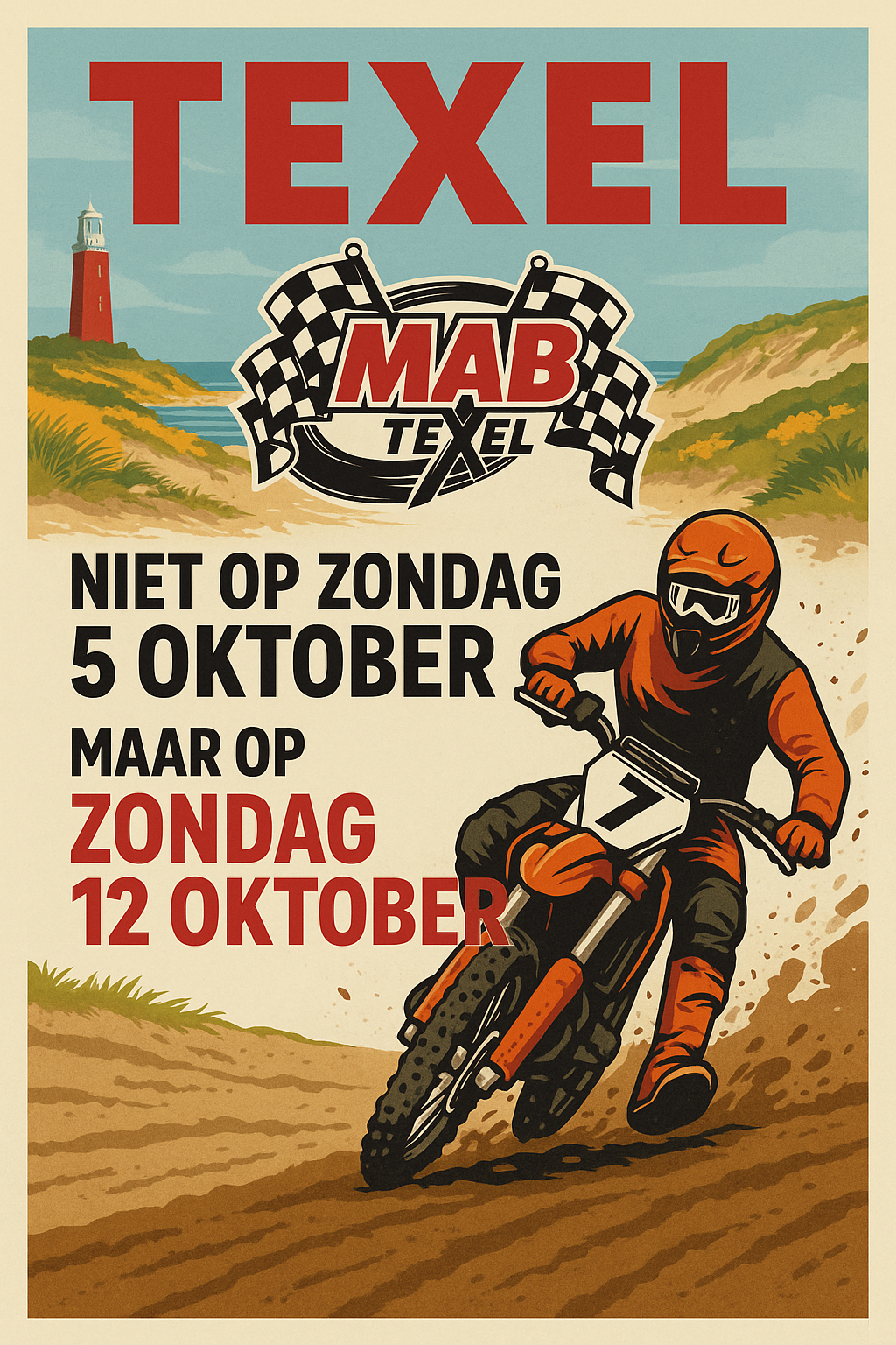 De inhaaldatum van zondag 5 oktober komt te vervallen.